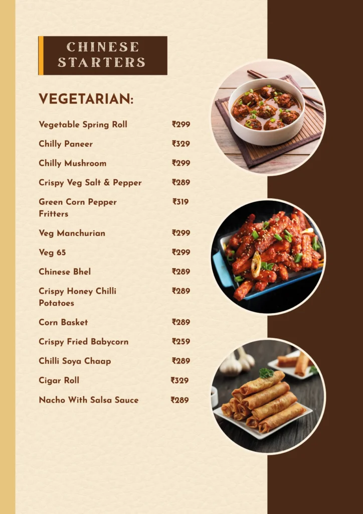 Royal Residency Menu