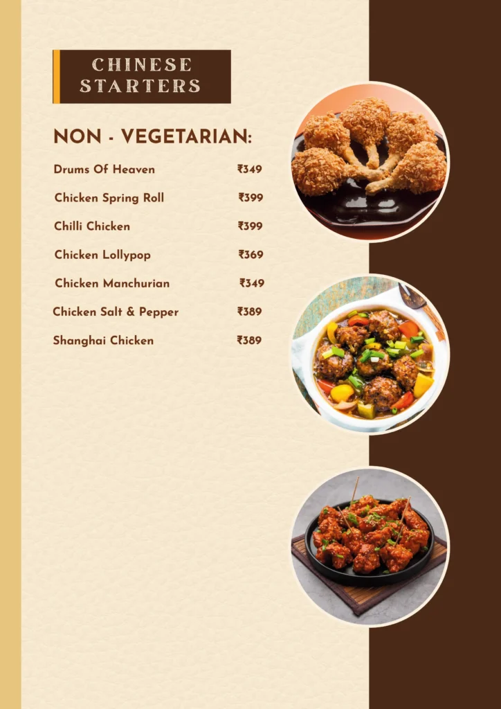 Royal Residency Menu