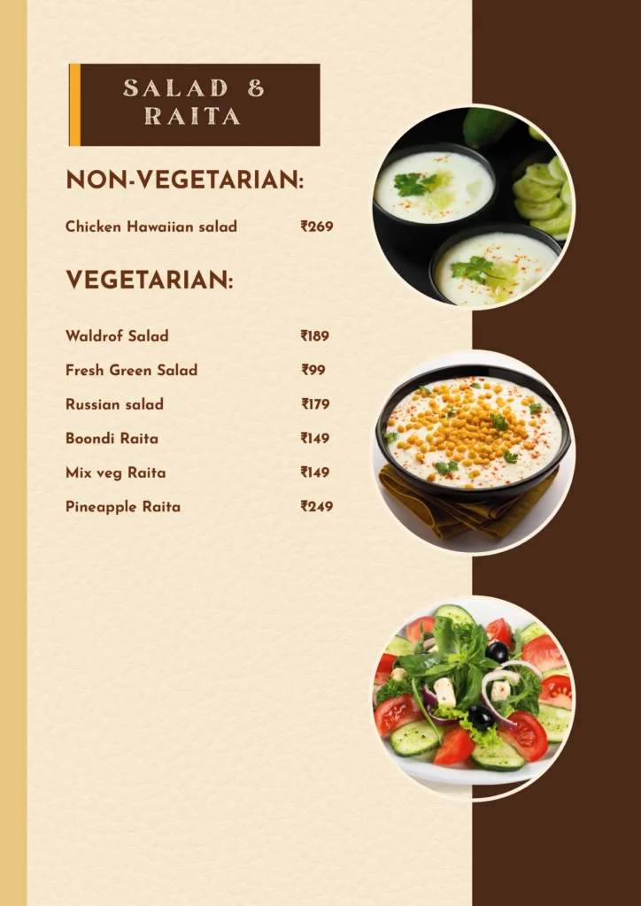 Royal Residency Menu