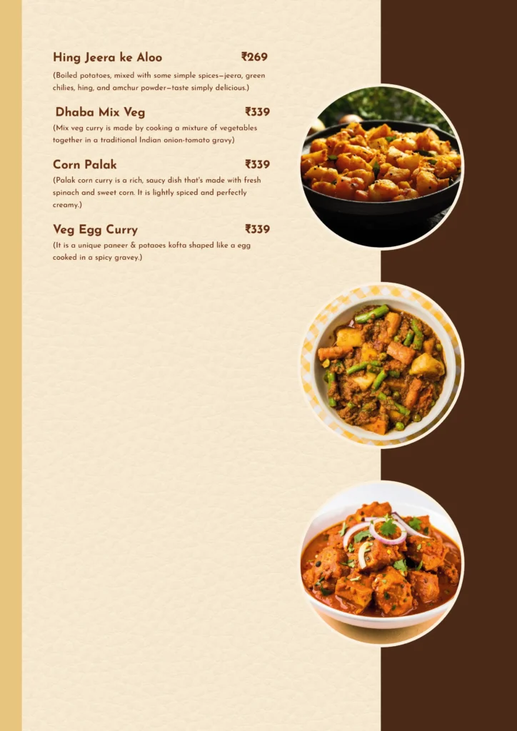 Royal Residency Menu