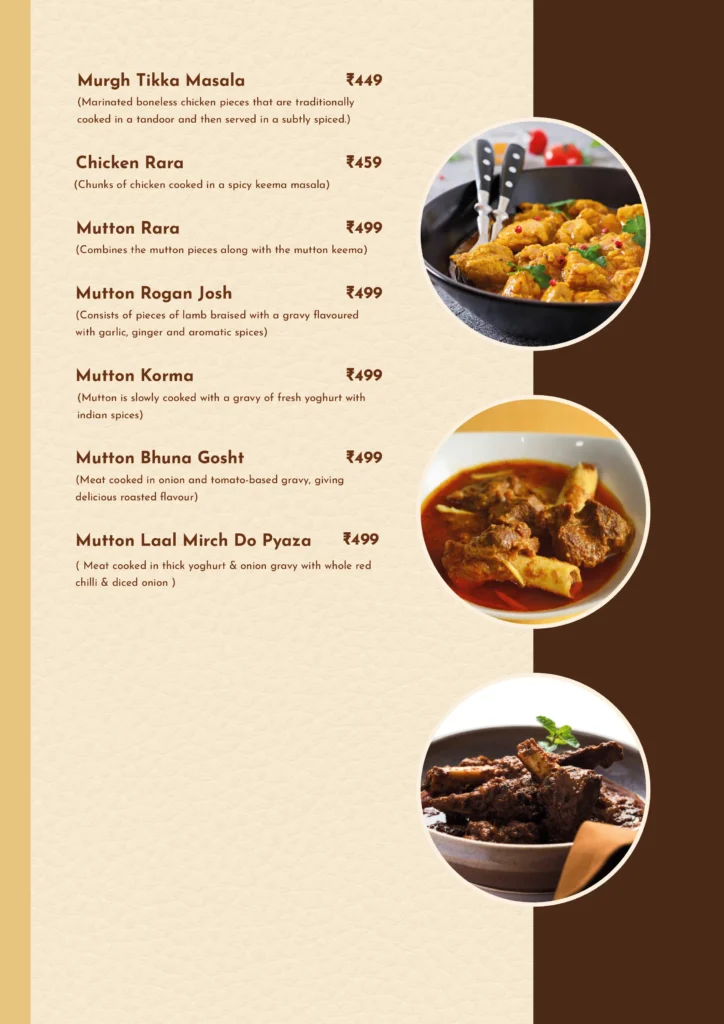 Royal Residency Menu