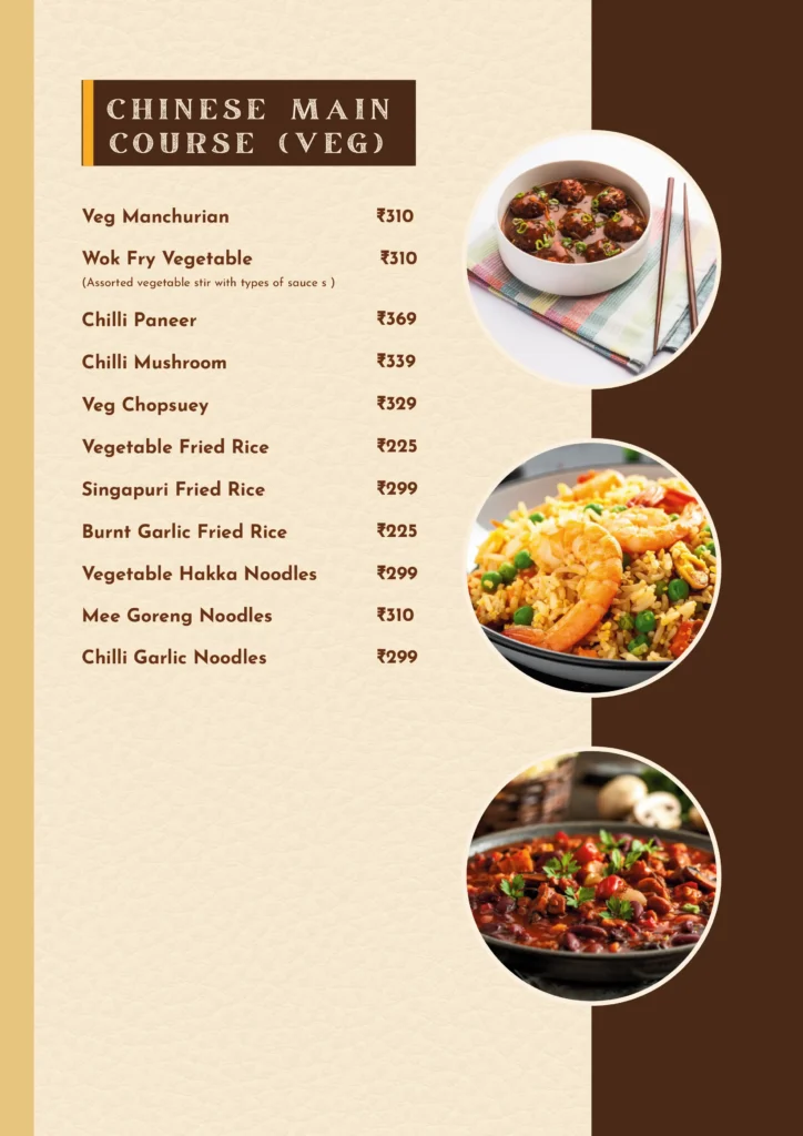 Royal Residency Menu