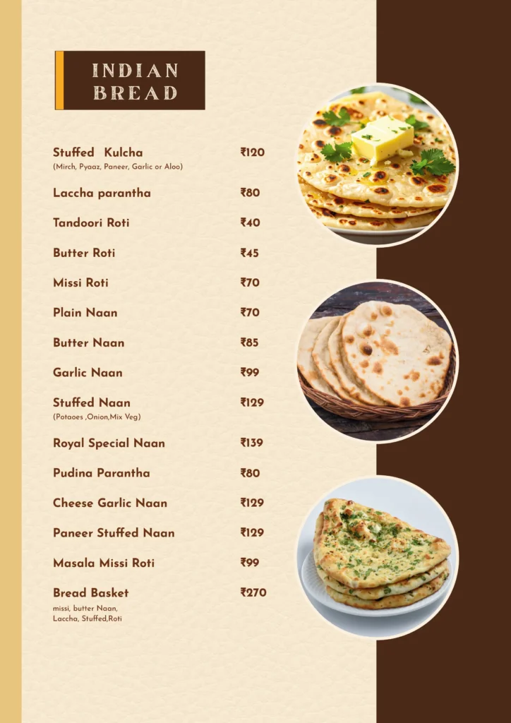 Royal Residency Menu